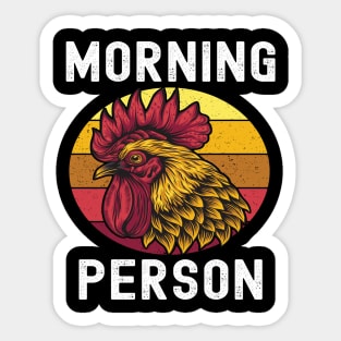 Graphic Rooster Morning Person Animal Retro Rise And Shine Sticker